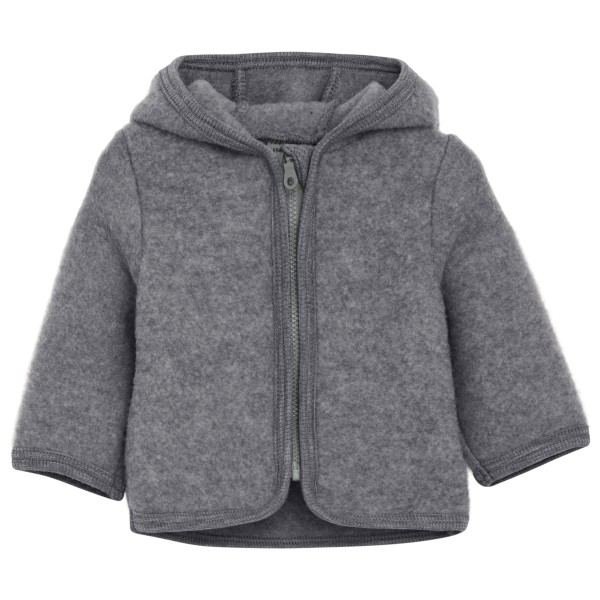 Huttelihut Kid’s Jacket Wool Fleece with Hood Merinovest Grijs