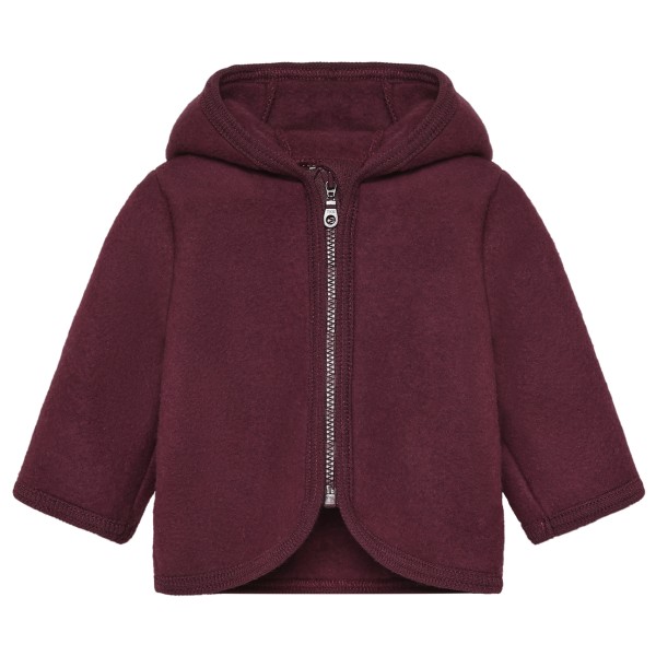 Huttelihut Kid’s Jacket Wool Fleece with Hood Merinovest Rood