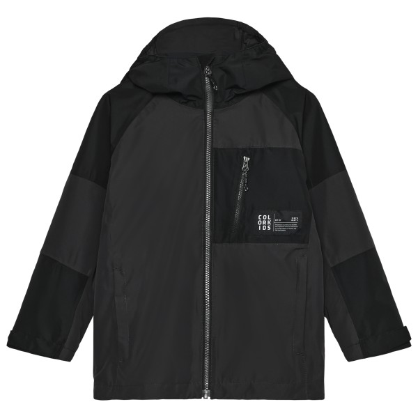 Color Kids - Kid's Junior Jacket Colorblock - Regenjacke Gr 176 schwarz