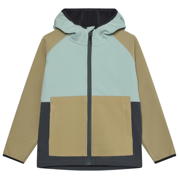 Softshelljacke Color Kids Junior Softshell Colorblock Kinder (Gr 164 |beige |wasserdicht)