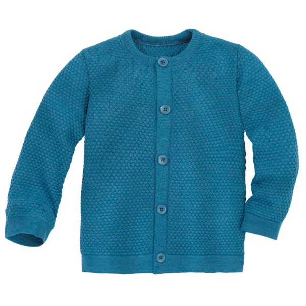 disana Wabenstrick Jacke Merinojacke Kinder Alltag (Gr 110/116 |blau)