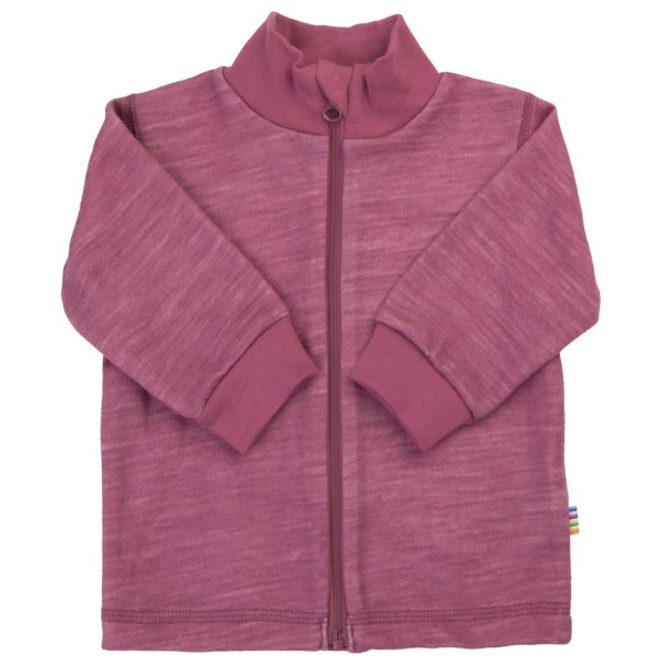 Joha Kid’s Cardigan with Collar and Zip Merinovest Purper