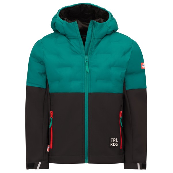 Trollkids Kid’s Helgeland Jacket Softshelljack /turkoois Zwart