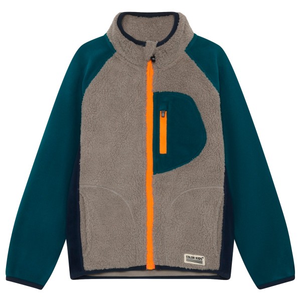 Color Kids Kid’s Teddy Jacket with Fleece Sleeves Fleecevest Blauw