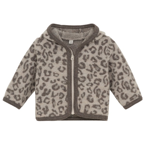 Huttelihut Kid’s Jacket Ears Wool Fleece Jacquard Merinovest Grijs