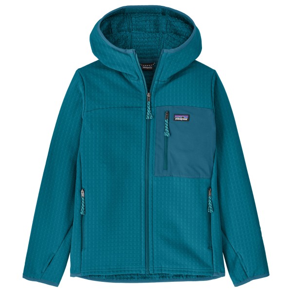 Patagonia Kid’s R2 Techface Hoody Fleecevest turkoois Blauw