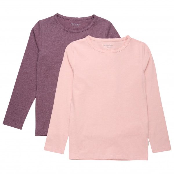 Image of Minymo - Kid"s Basic 34 -T-shirt L/S (2-pack) - Longsleeve Gr 104 rosa'