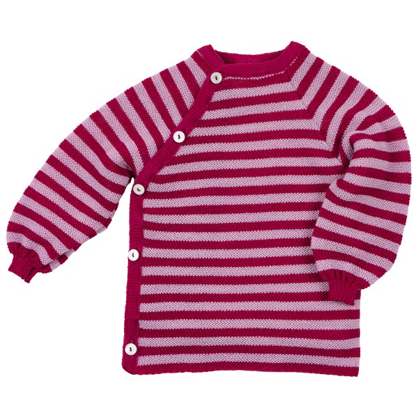 Image of Reiff - Kid"s Ringelschlüttli - Merinopullover Gr 74/80 rosa'