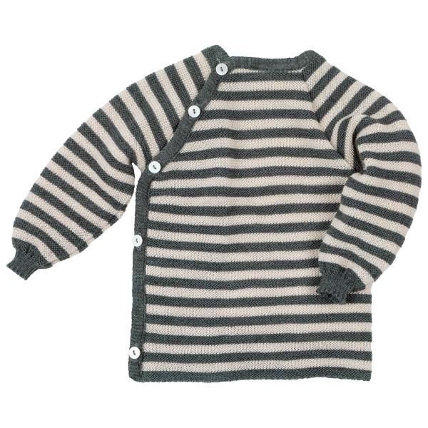 Image of Reiff - Kid"s Ringelschlüttli - Merinopullover Gr 74/80 grau'