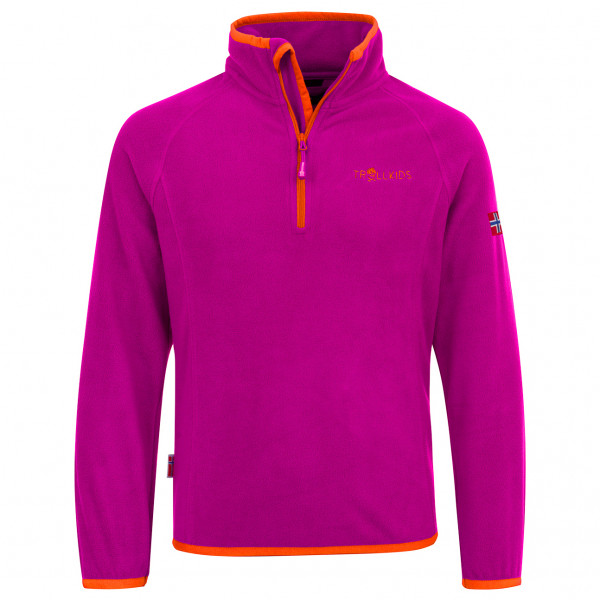 Image of Trollkids - Kid"s Nordland Half Zip - Fleecepullover Gr 128 rosa'