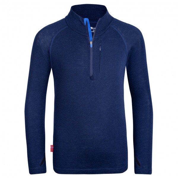 Image of Trollkids - Kid"s Lofoten Half Zip - Merinoshirt Gr 104 blau'