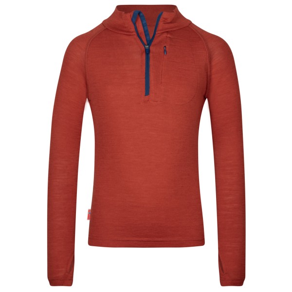Image of Trollkids - Kid"s Lofoten Half Zip - Merinoshirt Gr 104 rot'
