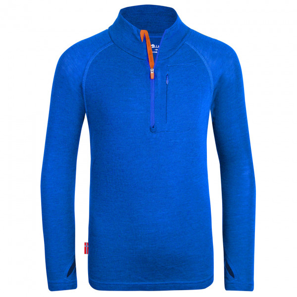 Image of Trollkids - Kid"s Lofoten Half Zip - Merinoshirt Gr 104;110;116;128;140;152;164;176;92;98 blau;grau;rot'