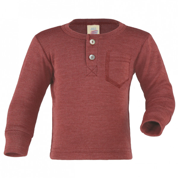Image of Engel - Baby Shirt mit Knopfleiste - Merinoshirt Gr 110/116;86/92;98/104 oliv;rot