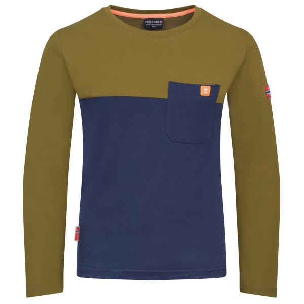 Trollkids Kid’s Bergen Longsleeve Longsleeve olijfgroen Blauw