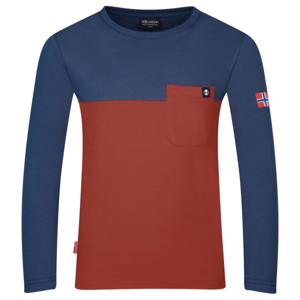 Image of Trollkids - Kid"s Bergen Longsleeve - Longsleeve Gr 104;110;116;128;140;152;164;176;92;98 blau;blau/rot;grau'
