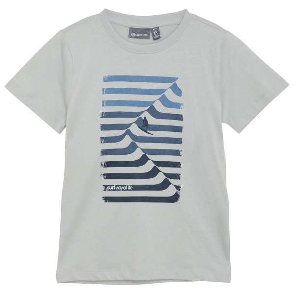 Image of Color Kids - Kid"s T-Shirt with Print Junior Style - T-Shirt Gr 104;98 blau;grau;weiß'