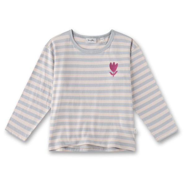 Image of Sanetta - Girl Kid"s Shirt Pure Jersey Stripes - Longsleeve Gr 104;110;116;122;128;140;92;98 grau'