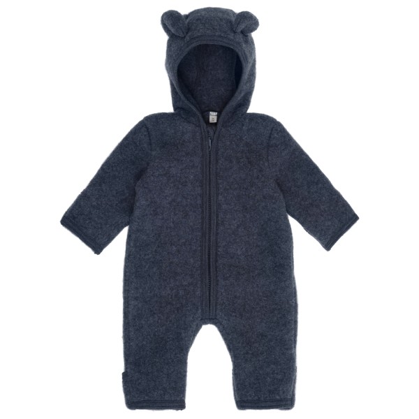 Huttelihut Baby’s Pram Suit Bear Ears Wool Fleece Overall Blauw