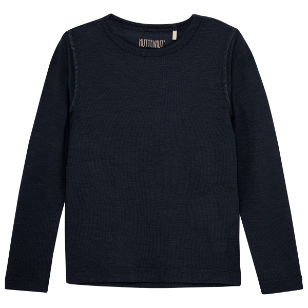 Image of Huttelihut - Kid"s T-Shirt L/S Wool - Merinoshirt Gr 104;110;116;122;128;92;98 braun;schwarz/blau'