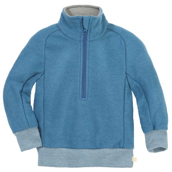 disana Troyer Half-Zip Merinopullover Kinder (Größe 74/80 |blau)