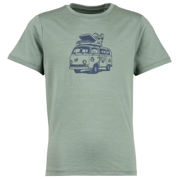 Stoic – Kids Merino155 LaholmSt. Print T-Shirt – Merinoshirt maat , turkoois Turquoise