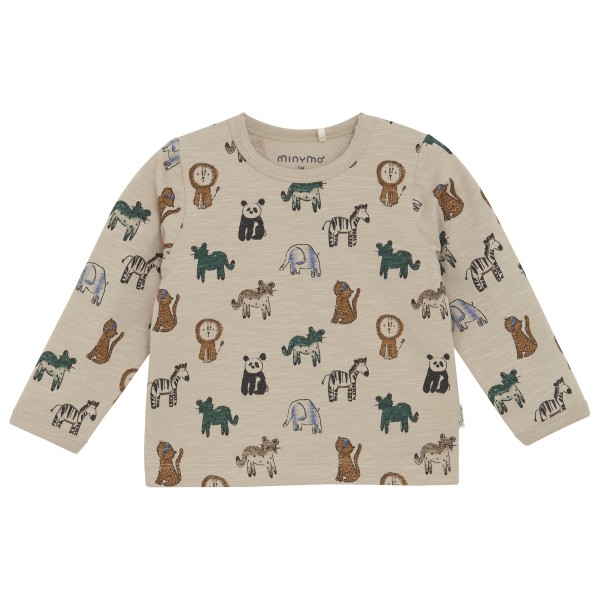 Minymo – Kid’s T-Shirt L/S AOP – Longsleeve maat 62, Beige