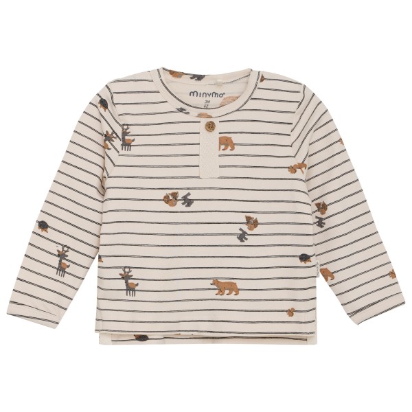 Minymo Kid’s T-Shirt L/S AOP No. 114063 Longsleeve Beige