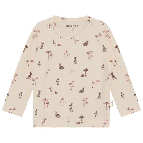 Minymo – Kid’s T-Shirt L/S AOP No. 114065 – Longsleeve maat 68, Beige