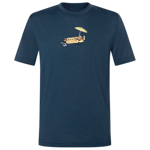 super.natural Hot Dog Tee Merinoshirt Kinder (Gr 140 |blau/ various)
