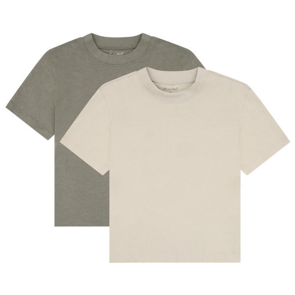 T-Shirt Minymo T-Shirt S/S Loose Fit 6683 (2-Pack) Kinder (Gr 80 |beige)