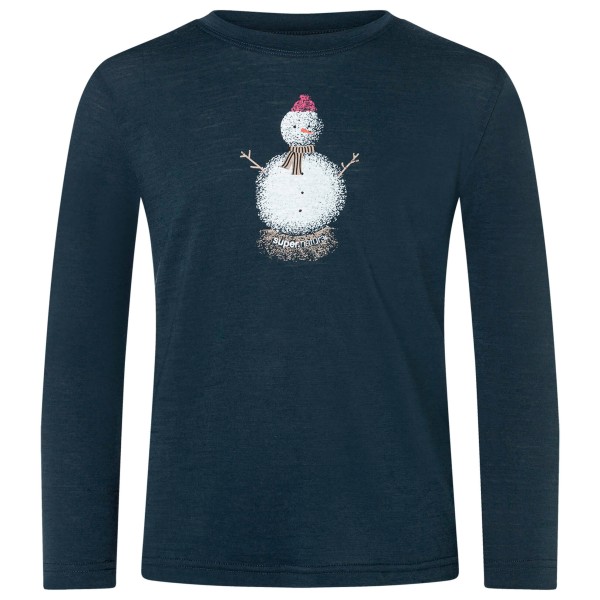 super.natural Kid’s Snowman L/S Merinolongsleeve Blauw