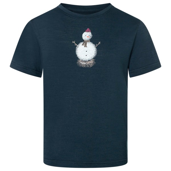 super.natural Kid’s Snowman Tee Merinoshirt Blauw