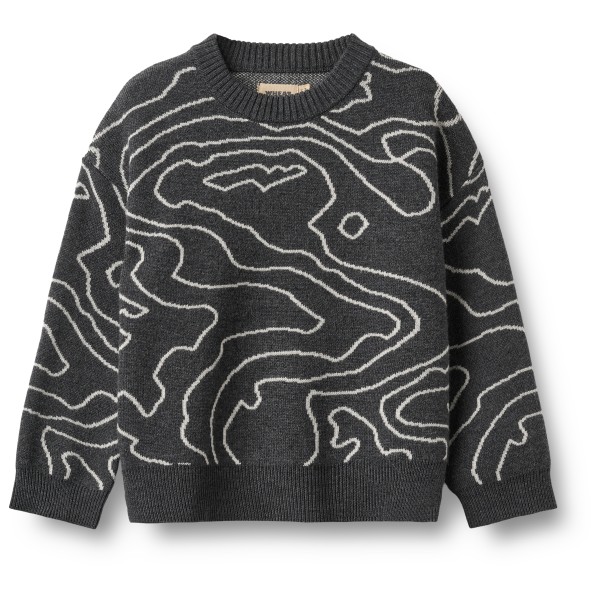 WHEAT Kid’s Jacquard Pullover Elias Merinotrui Grijs