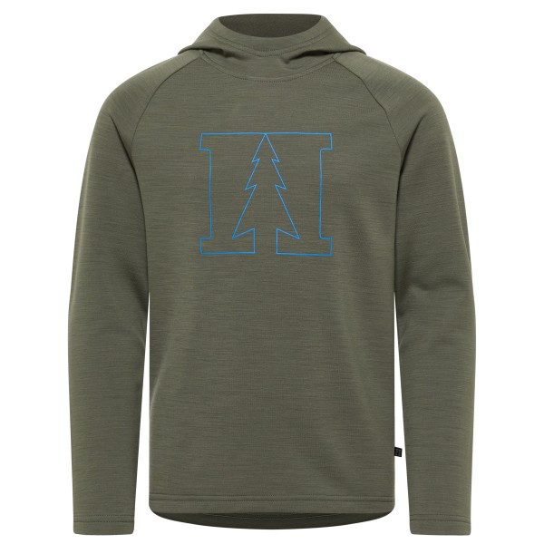 Heber Peak Kid’s MerinoBlend EvergreenHe. Hoody Merinohoodie Olijfgroen
