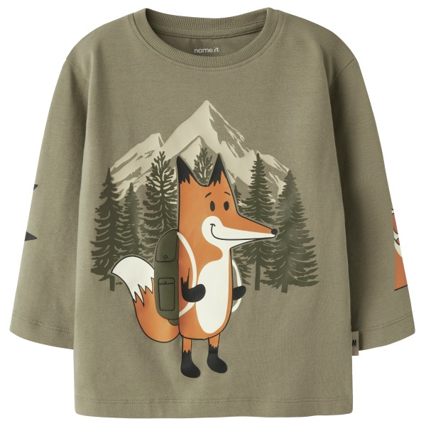 Name it Kid’s Motto L/S Top Longsleeve Olijfgroen