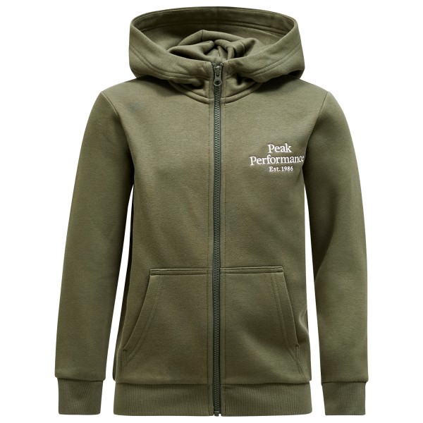 Peak Performance Kid’s Junior Original Zip Hood Trainingsjack Olijfgroen