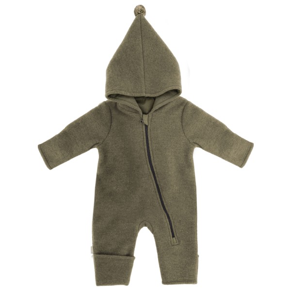 maximo Baby’s Jersey Fleece Overall m. Kapuze u. Pompon Overall Olijfgroen