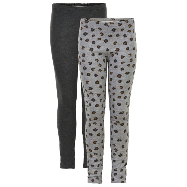 Image of Minymo - Kid"s Sweat Leggings with AOP (2-Pack) - Leggings Gr 104 grau'