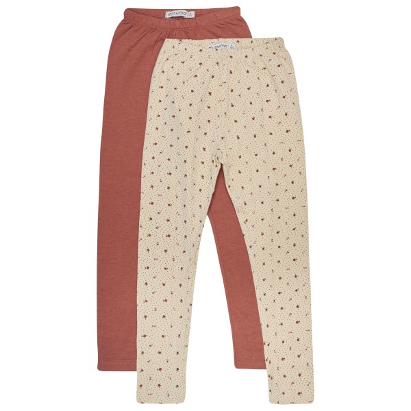 Image of Minymo - Kid"s Sweat Leggings with AOP (2-Pack) - Leggings Gr 104;110;116;122;128;134;140;146;152;98 beige;grau'