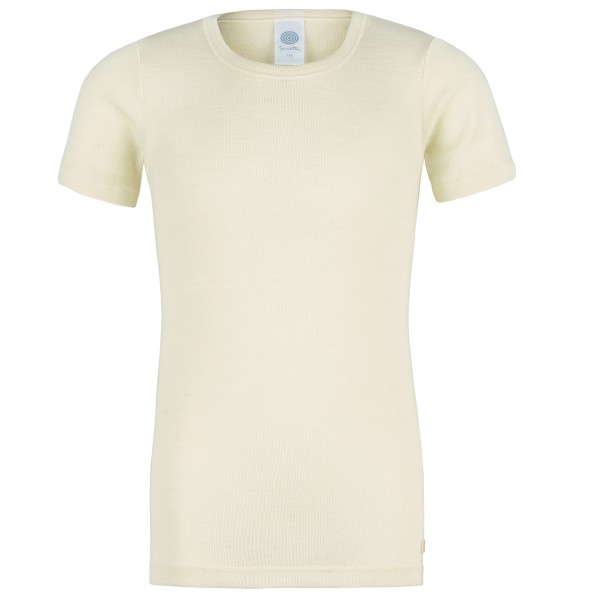 Image of Sanetta - Kid"s T-Shirt 1/2 Wool/Silk Wool - Merinounterwäsche Gr 104 beige/weiß'