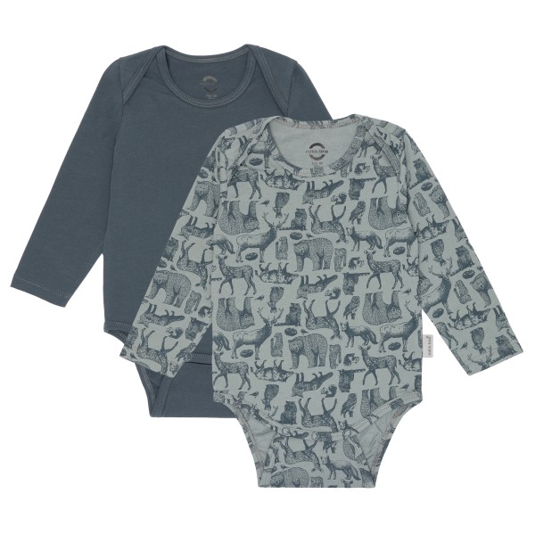Image of Mikk-Line - Kid"s 2-Pack L/S Body - Alltagsunterwäsche Gr 62 grau'