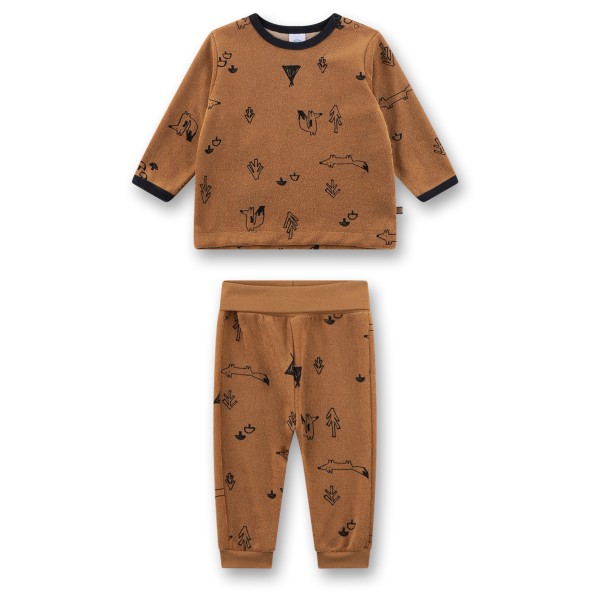 Sanetta Pyjama Long AOP 22185 Schlafanzug Kinder (Gr 80 |braun)