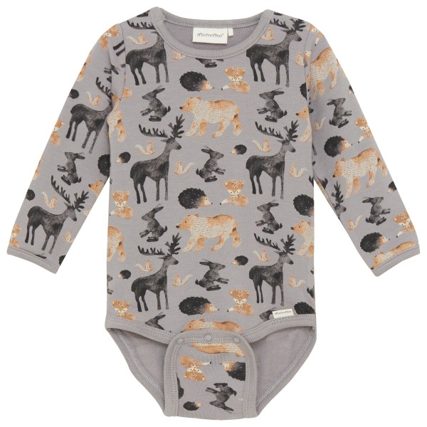 Minymo Body L/S AOP Sweat Alltagsunterwäsche Kinder (Gr 68 |grau)