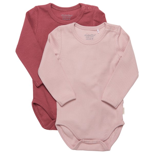 Minymo Body L/S (2-Pack) Alltagsunterwäsche Kinder (Gr 62 |rosa)