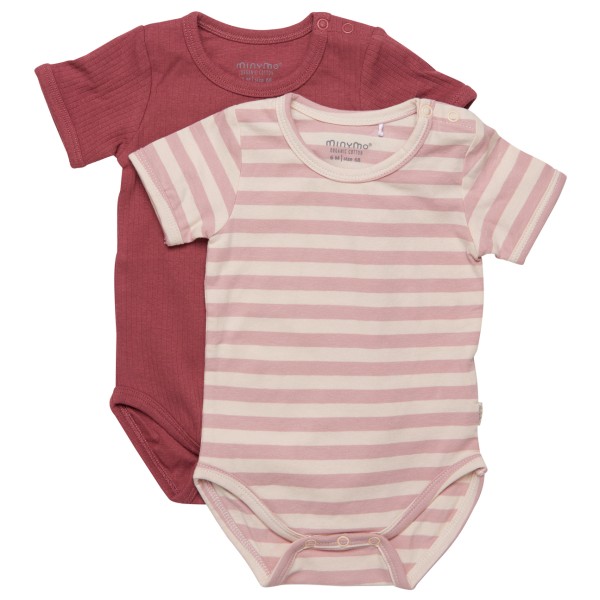 Minymo Body S/S (2-Pack) Alltagsunterwäsche Kinder (Gr 80 |rosa)