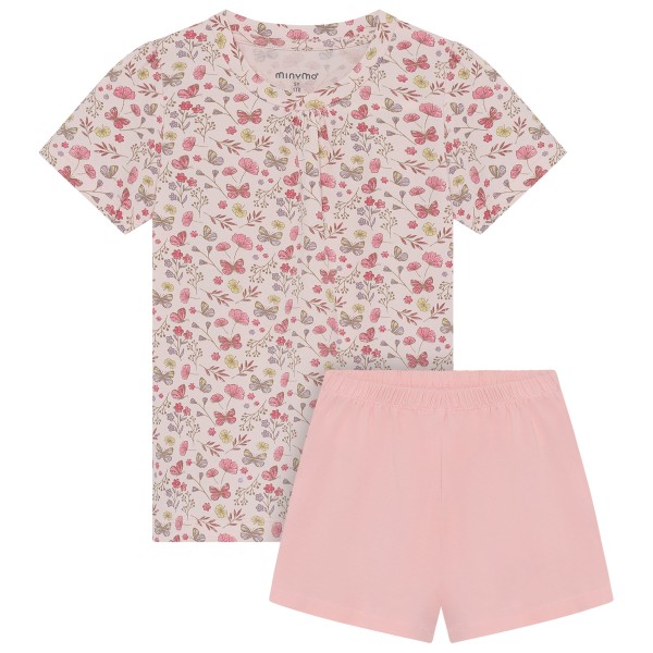 Minymo T-Shirt+Short Set AOP 124381 Overall Kinder (Gr 104 |rosa)