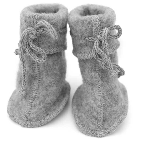 Haus- & Hüttenschuhe Engel Baby-Schühchen mit Bändel Kinder (Gr 62/68 |grau)