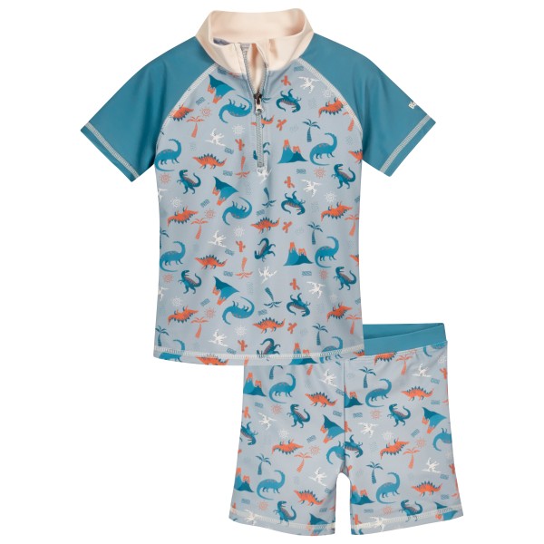 Image of Playshoes - Kid"s UV-Schutz Bade-Set Dino Allover - Lycra Gr 110/116;122/128;86/92;98/104 grau'