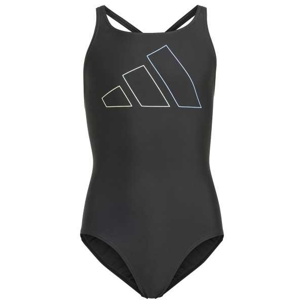 Image of adidas - Girl"s Big Bars Suit - Badeanzug Gr 116;128;140;152;164;170 grau/schwarz;rosa'